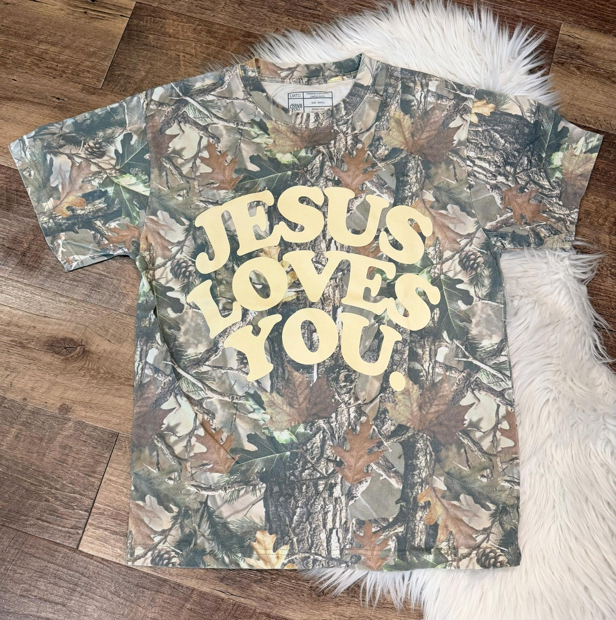 Camo Jesus Loves You Tee