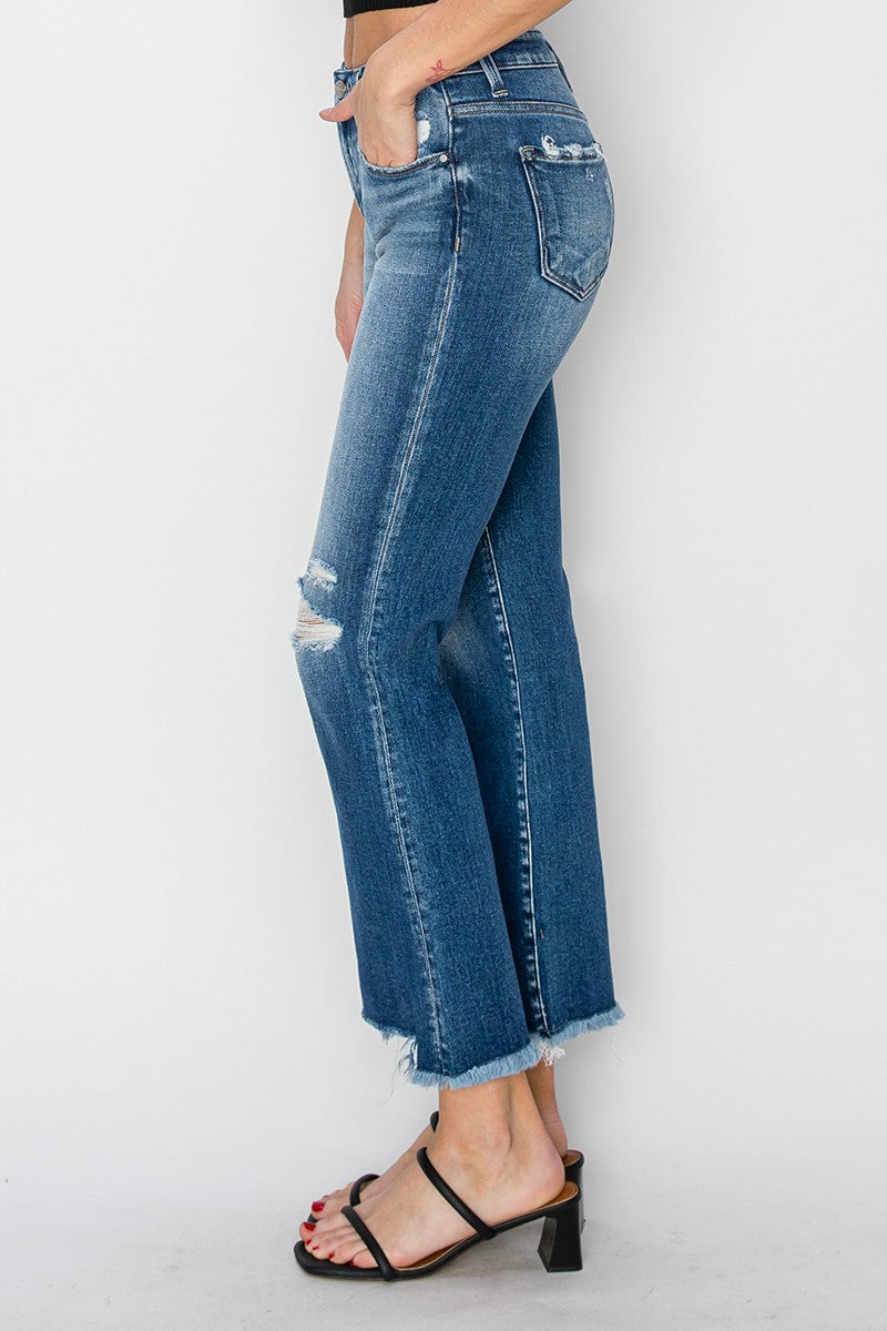 Jacy's Mid Rise Ankle Straight Jeans
