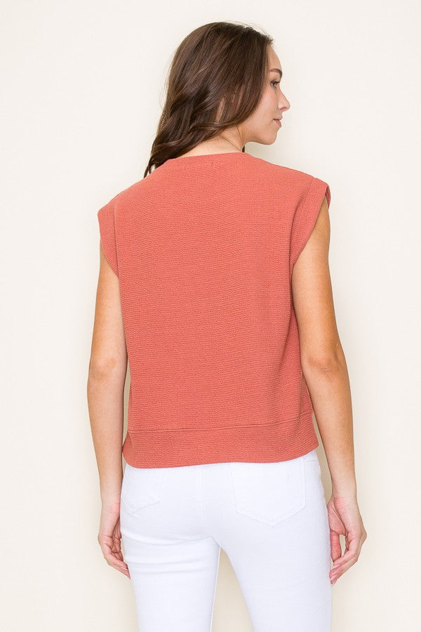 Soft Knit Round Neck Sleeveless Top