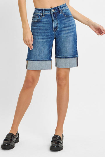 Poet's High Rise Mid Length Cuffed Shorts