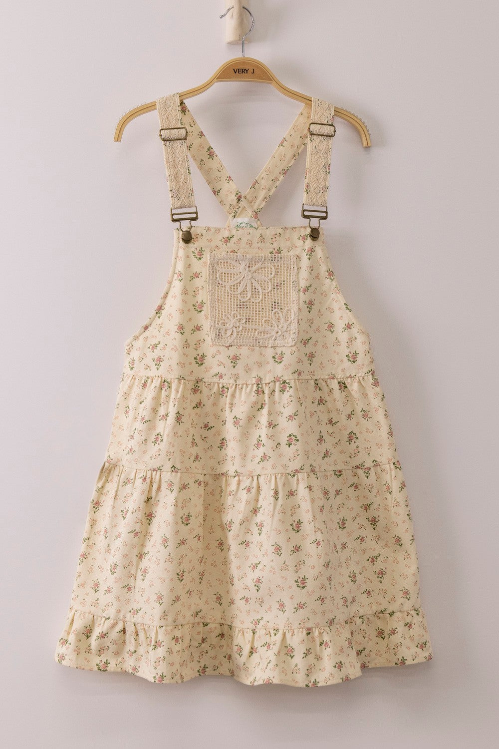 Ivory Ditsy Floral Printed Overall Dress