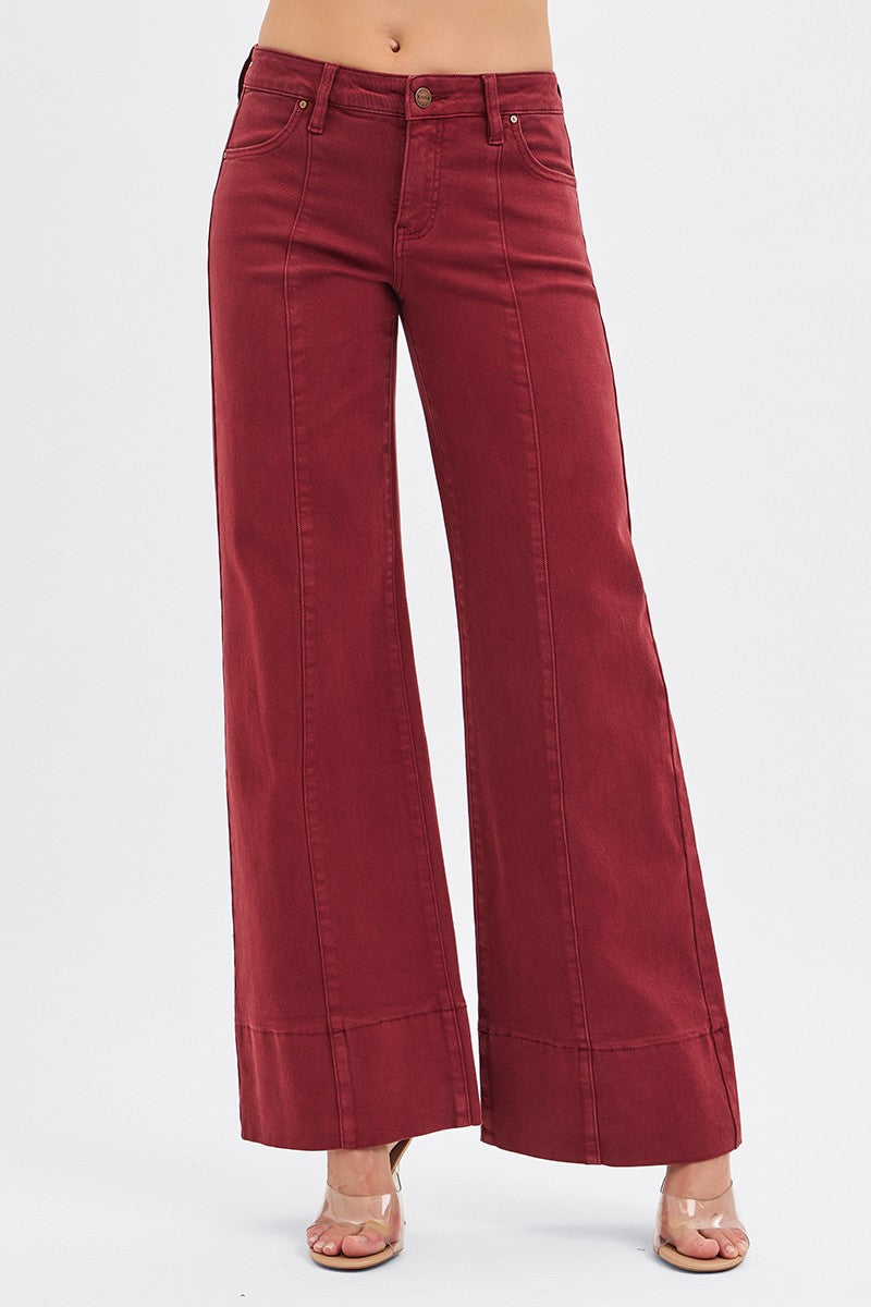Mora's Wine Mid Rise Wide Leg