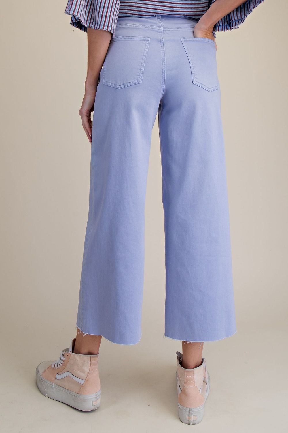 Blue Button Front Pants