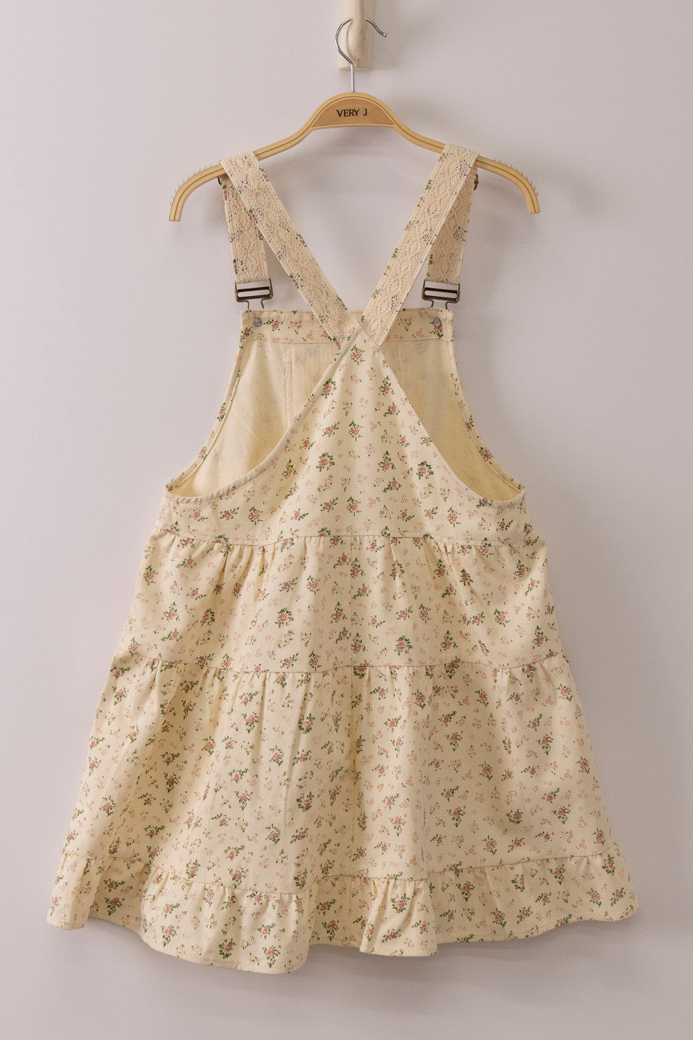 Ivory Ditsy Floral Printed Overall Dress