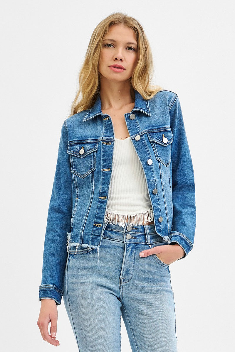 Irregular Fray hemmed Jacket