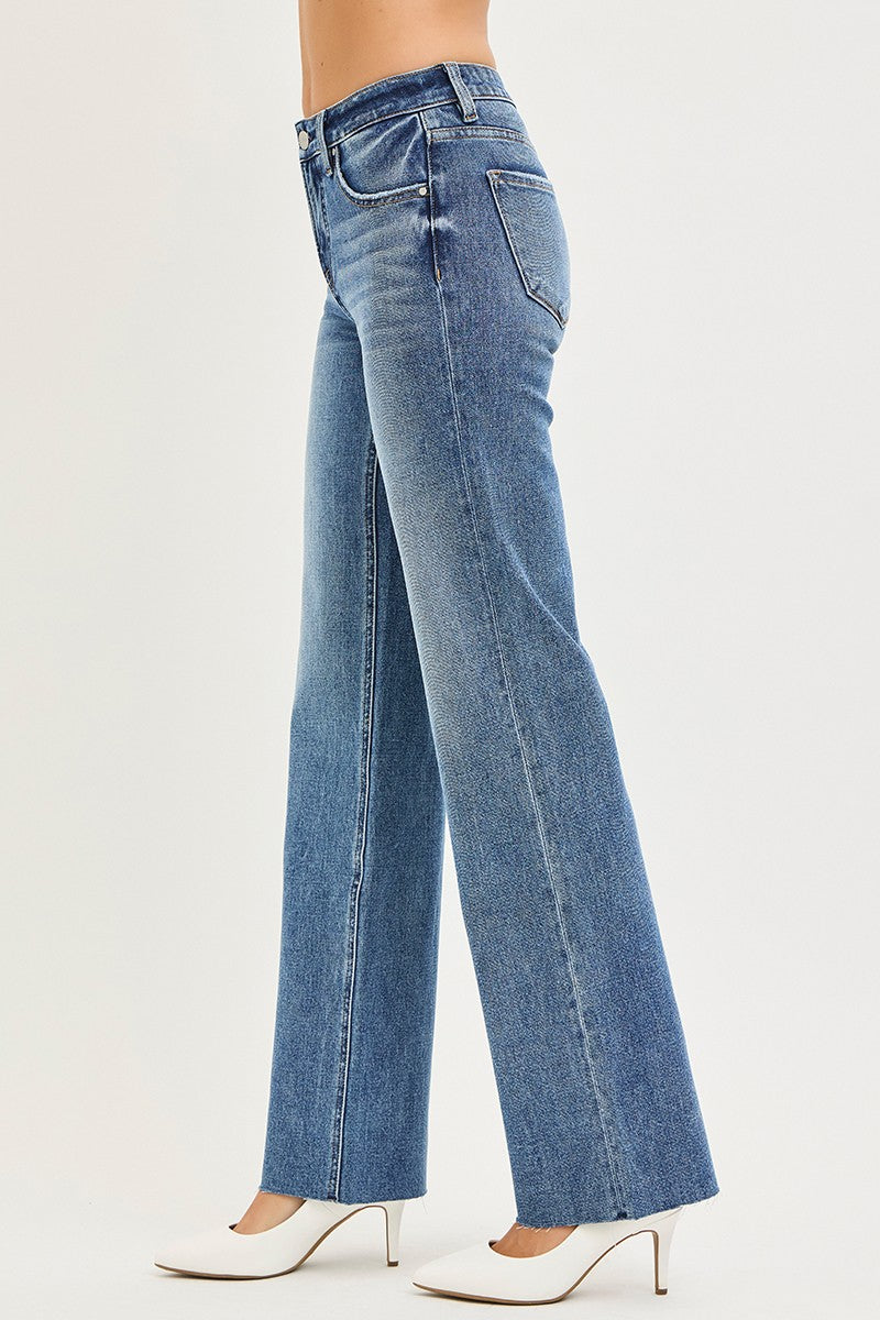 Marin's TC Mid Rise Raw Hem Straight Leg Jean