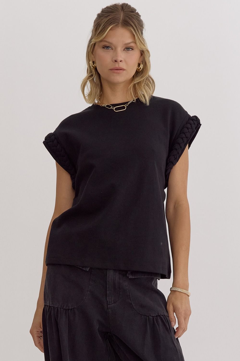Braided Cap Sleeve Top