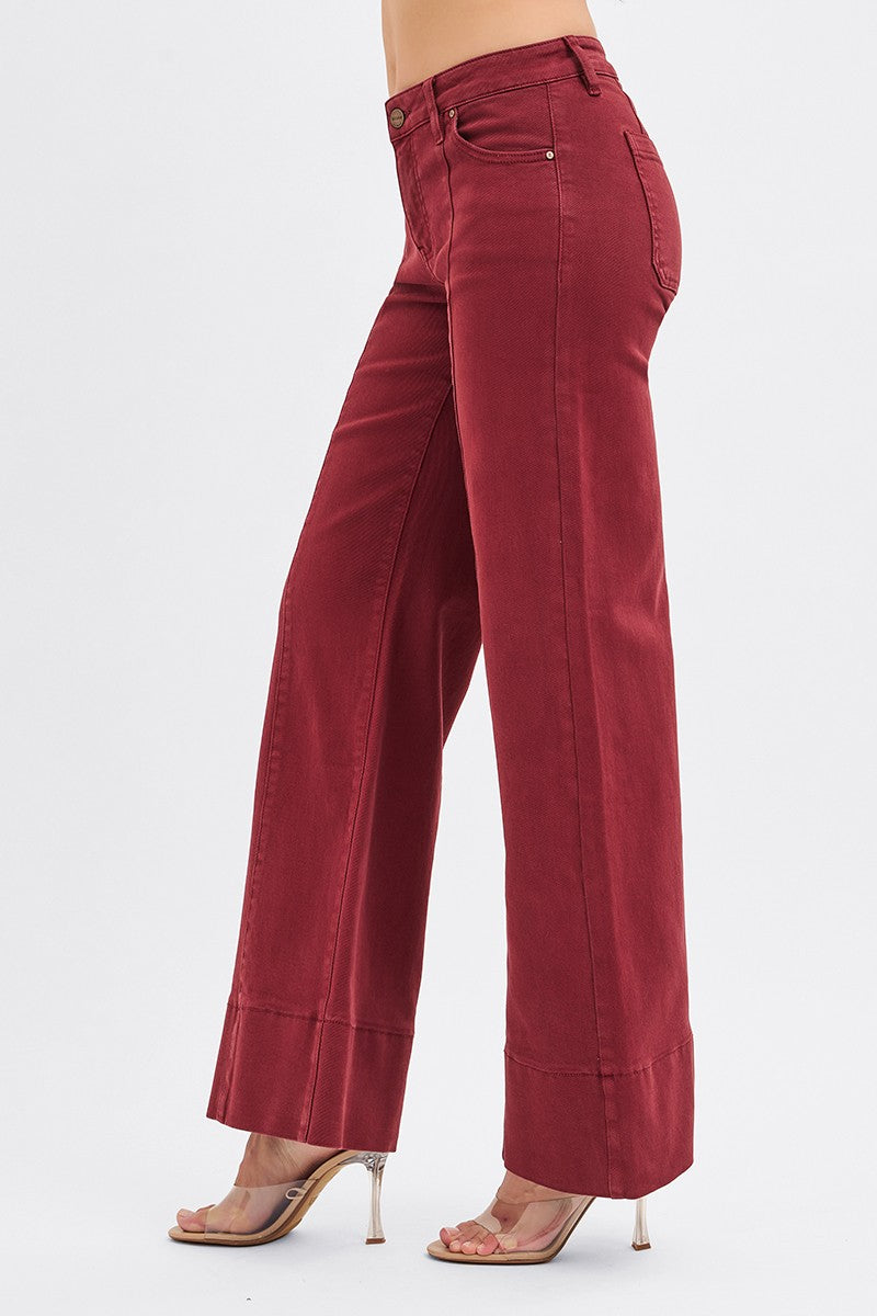 Mora's Wine Mid Rise Wide Leg