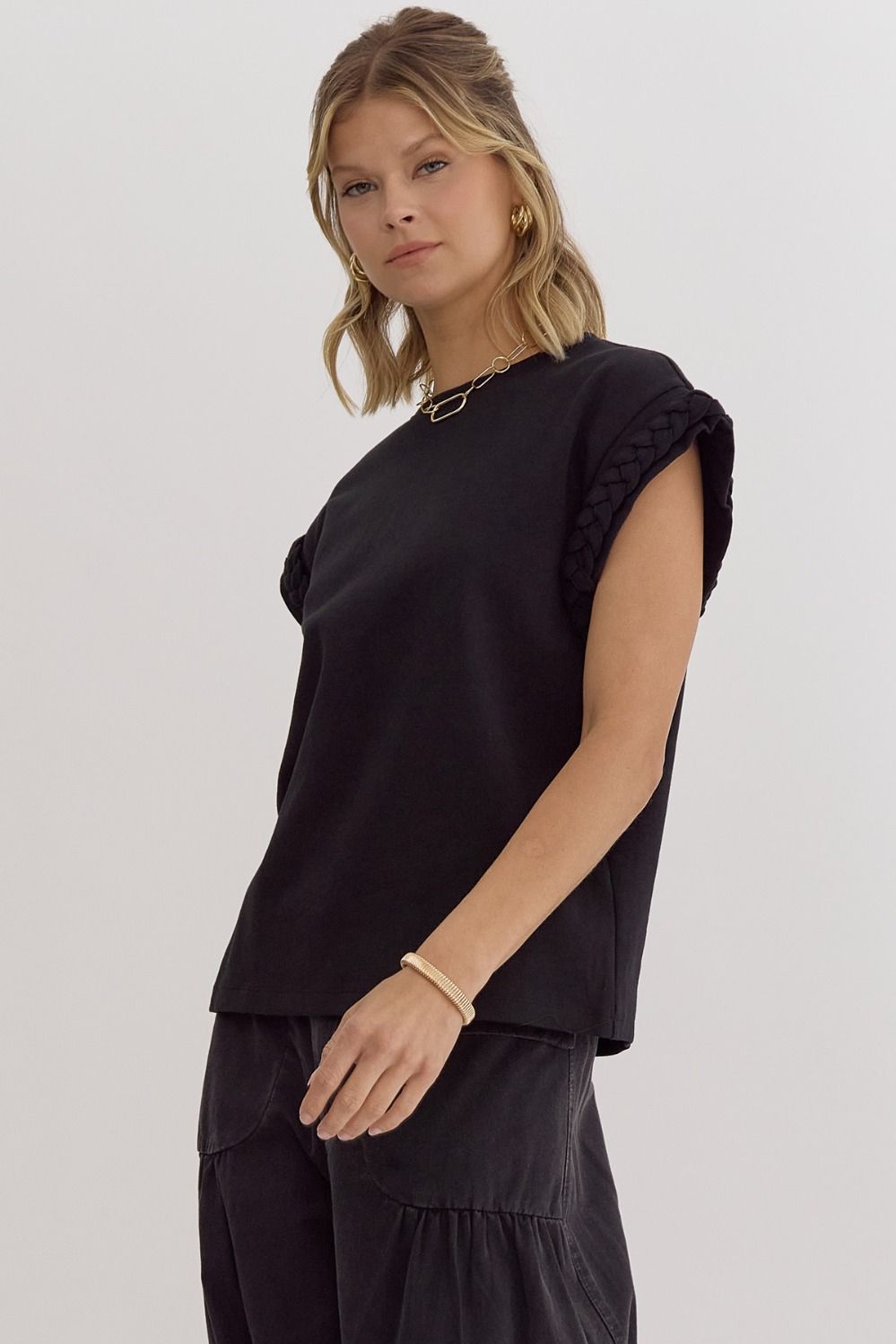 Braided Cap Sleeve Top
