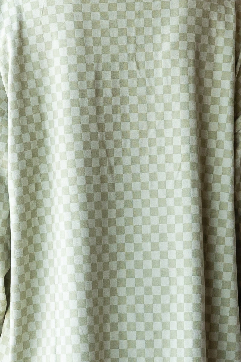 Soft Checkered Print Short Sleeve Top
