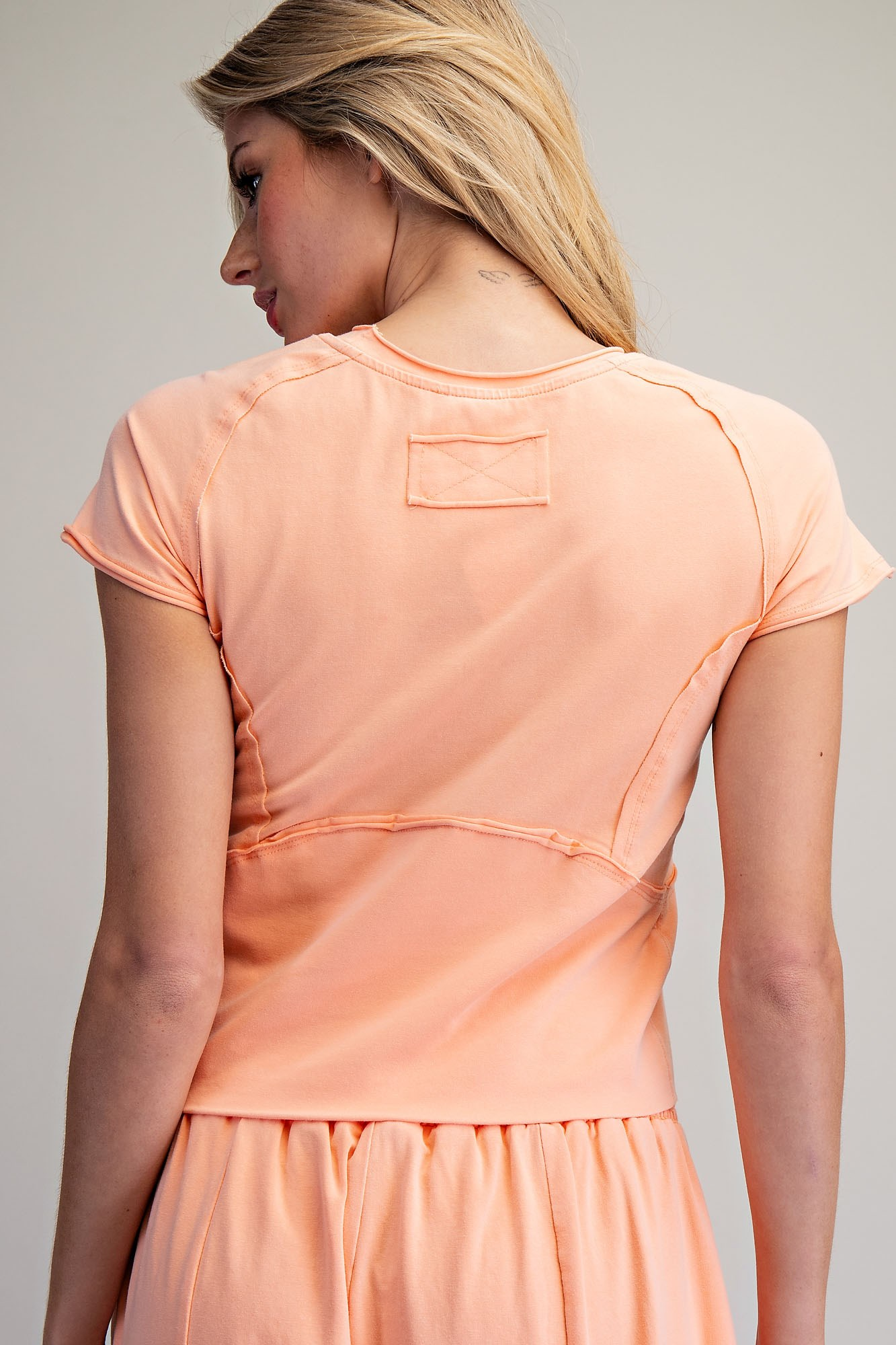 Pink Mineral Wash Cropped Tee