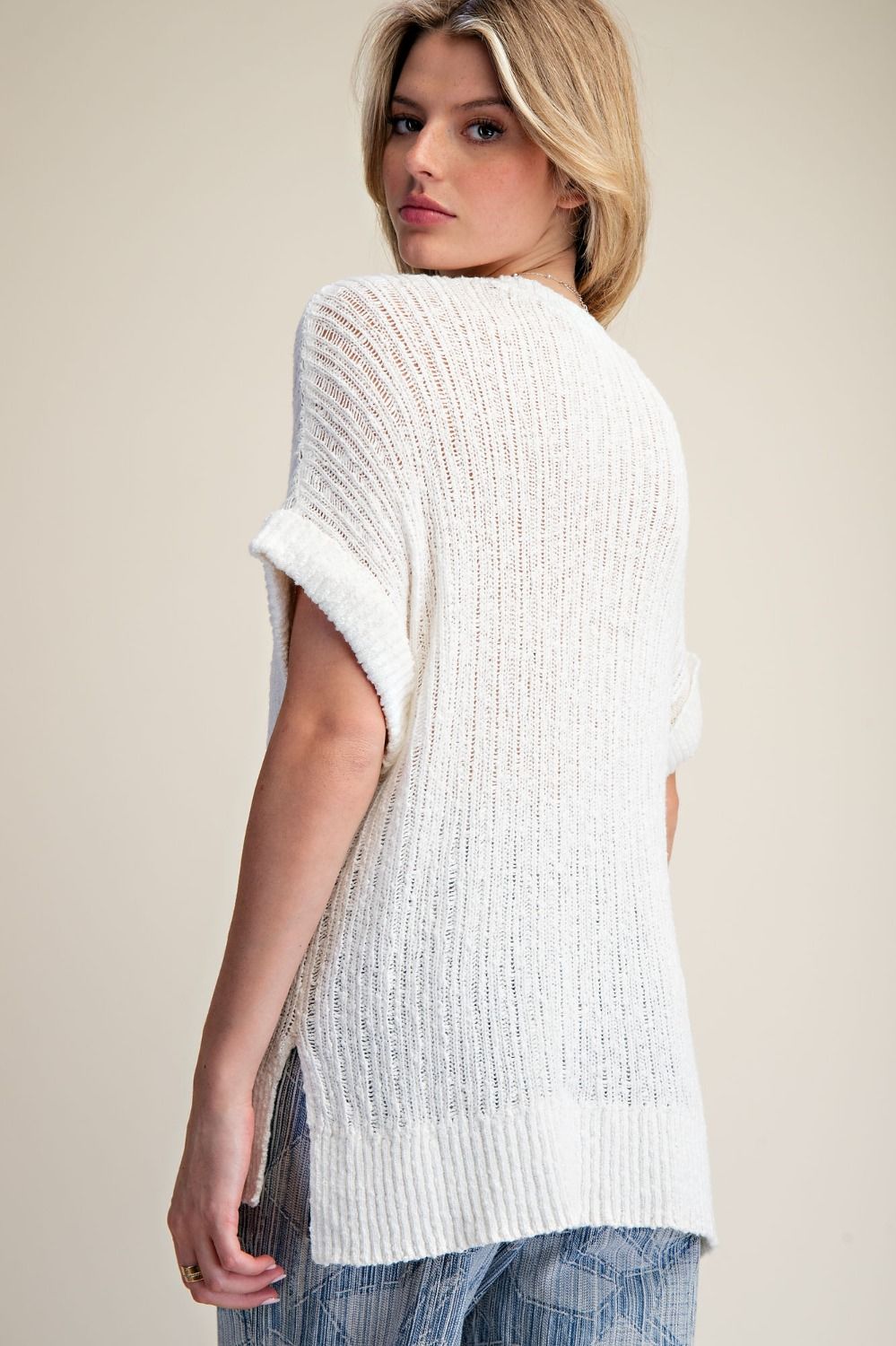 Half Sleeve Knitted Sweater