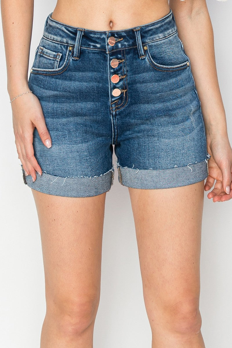 Shelby's High Rise Button Down Turn Cuff Shorts