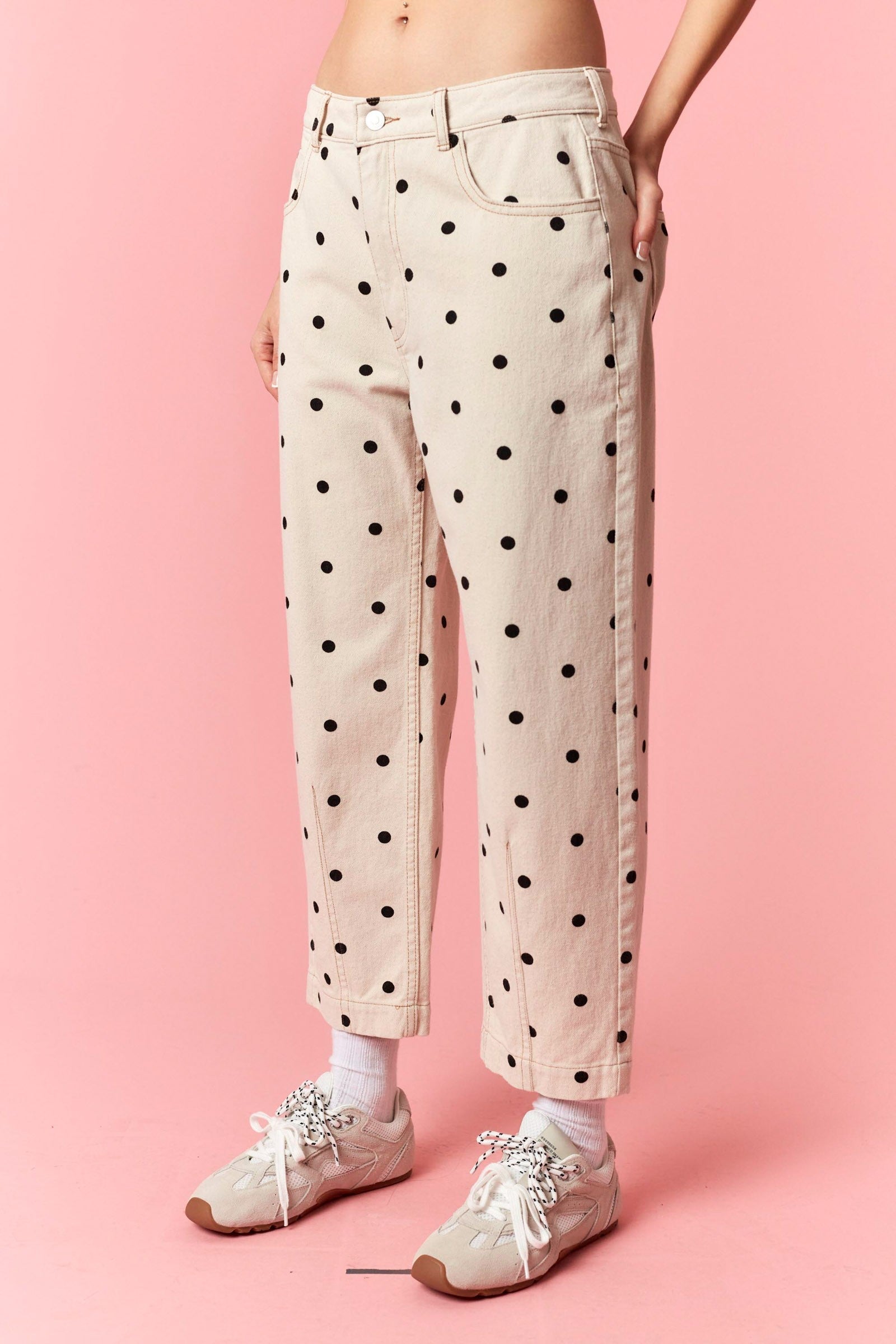 Black and Ivory Polka Dot Pants