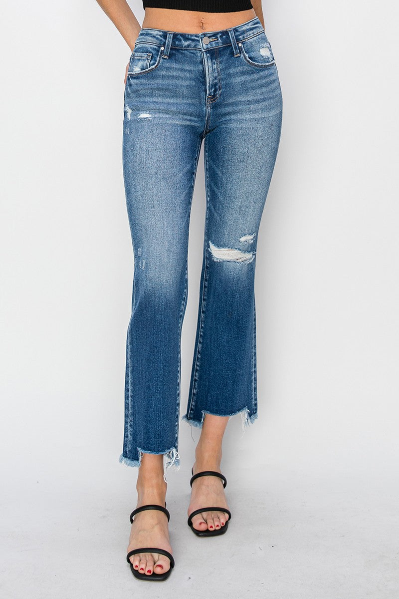 Jacy's Mid Rise Ankle Straight Jeans