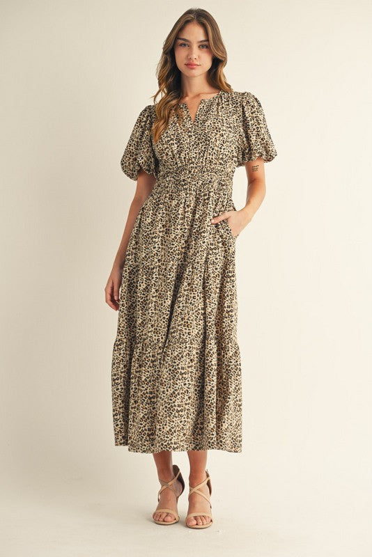 Tiered Leopard Dress