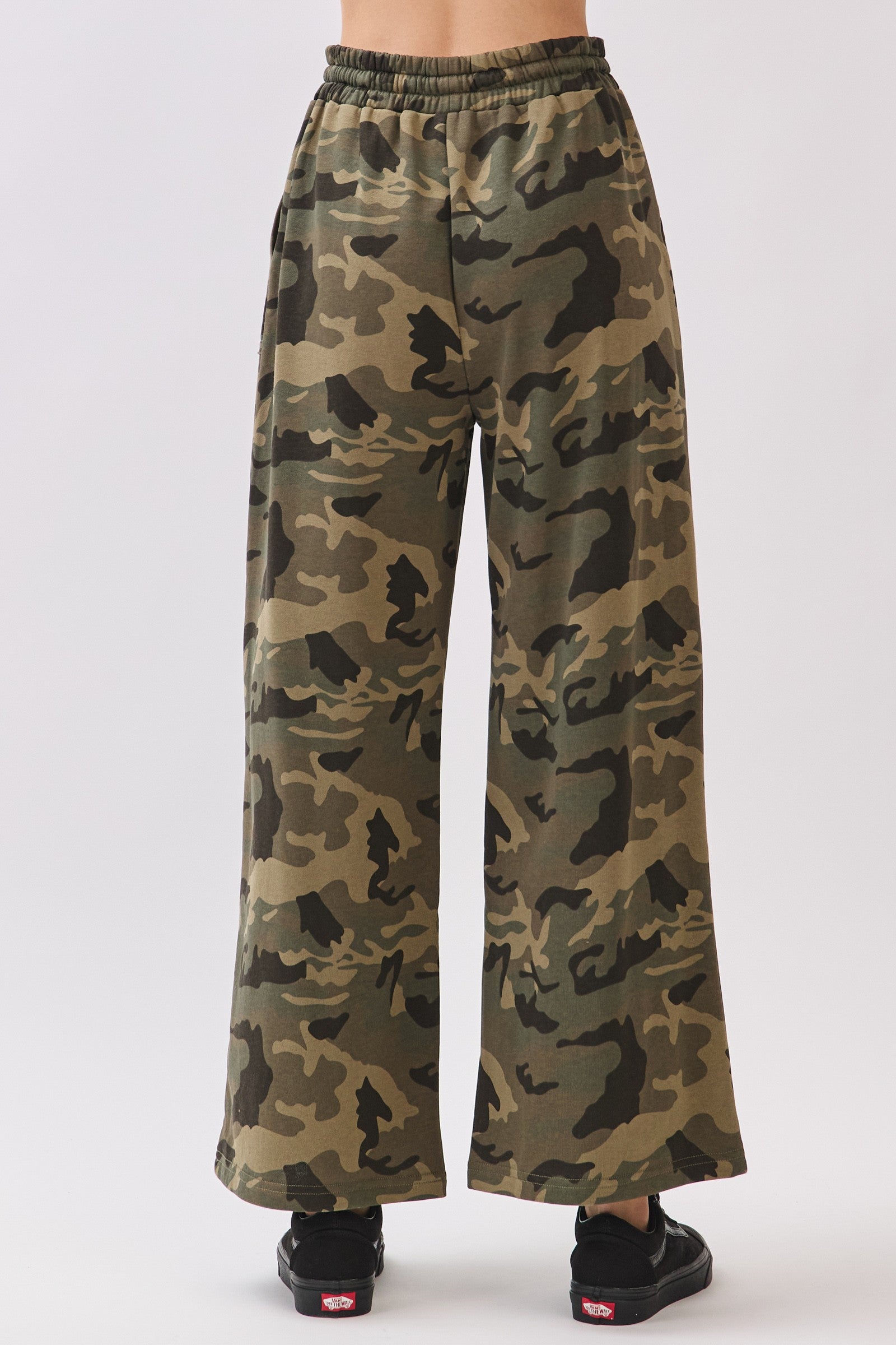Camo Wide Leg Cotton Pants