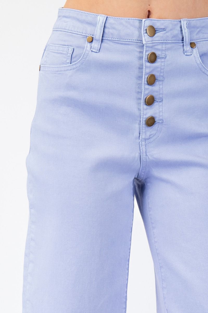 Blue Button Front Pants