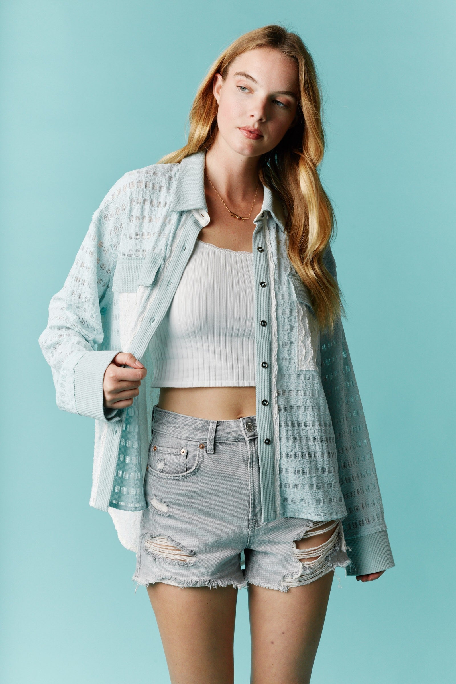 Mint Long Sleeve Button Down Shirt