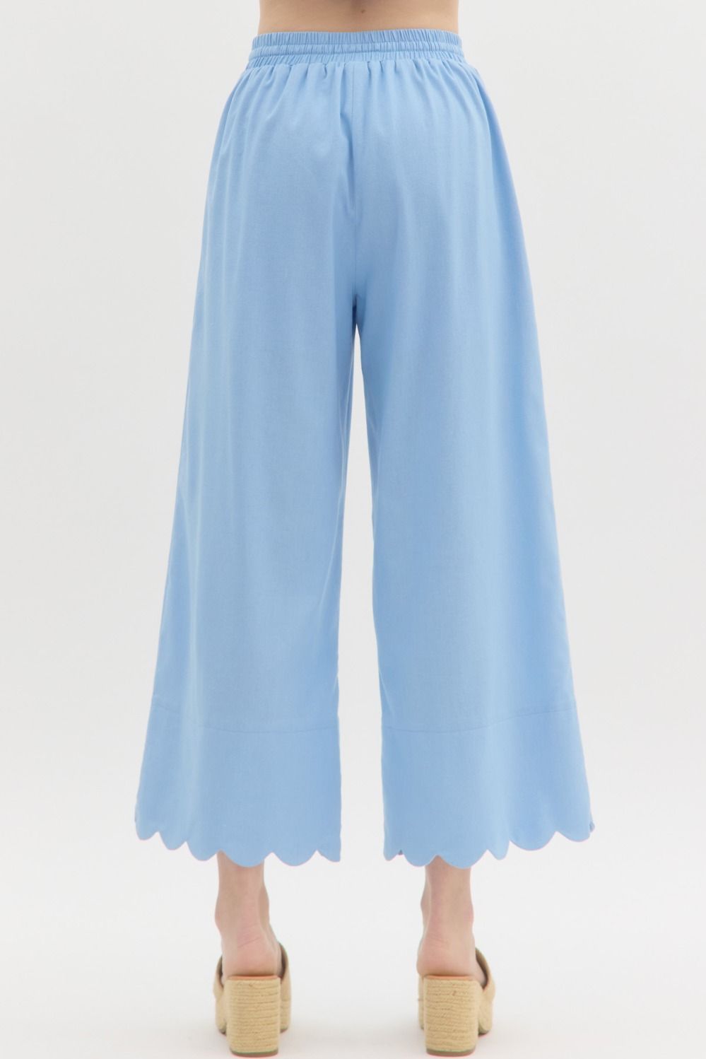 Light Blue Pants W/ Scallop Detail