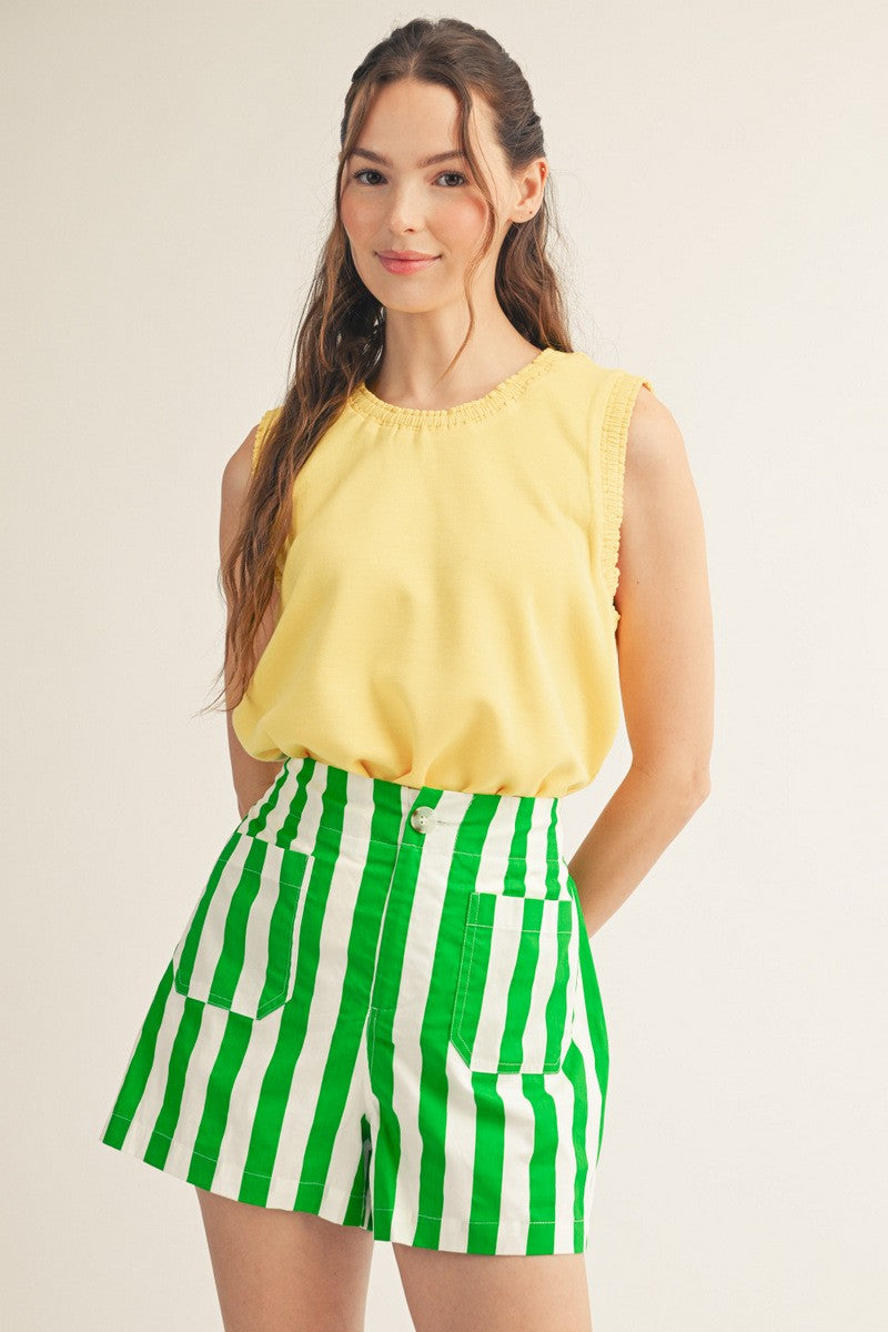 Smocking Edge Detail Tank Top
