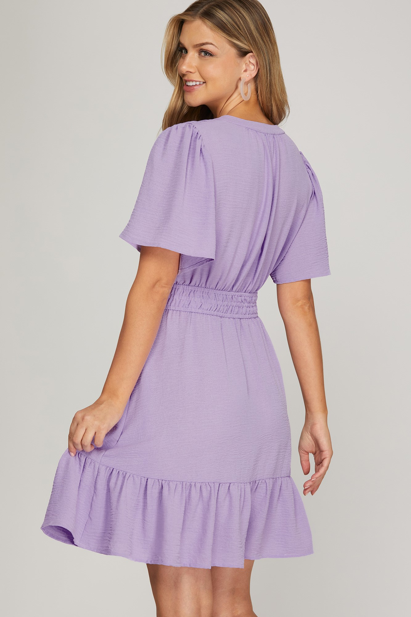 Bell Sleeve Woven Dress
