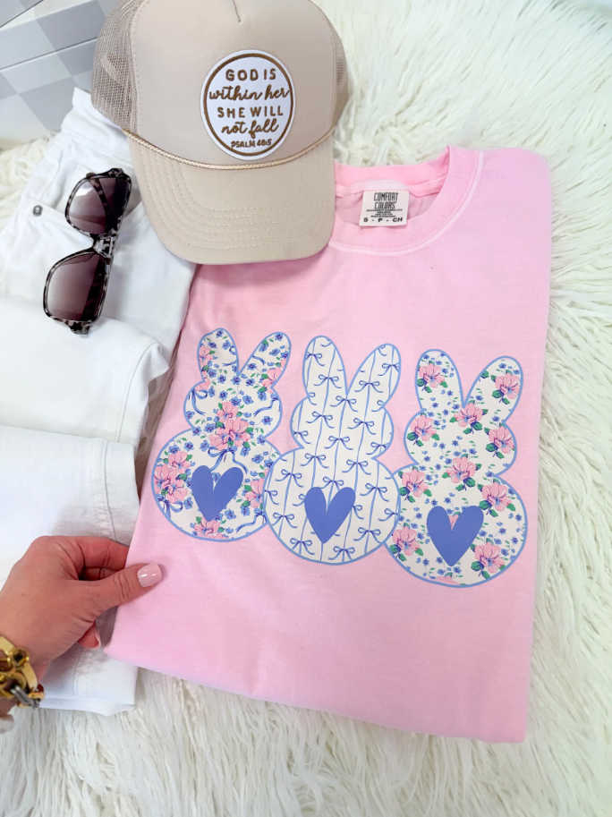 Pink Coquette Bunny Trio Tee