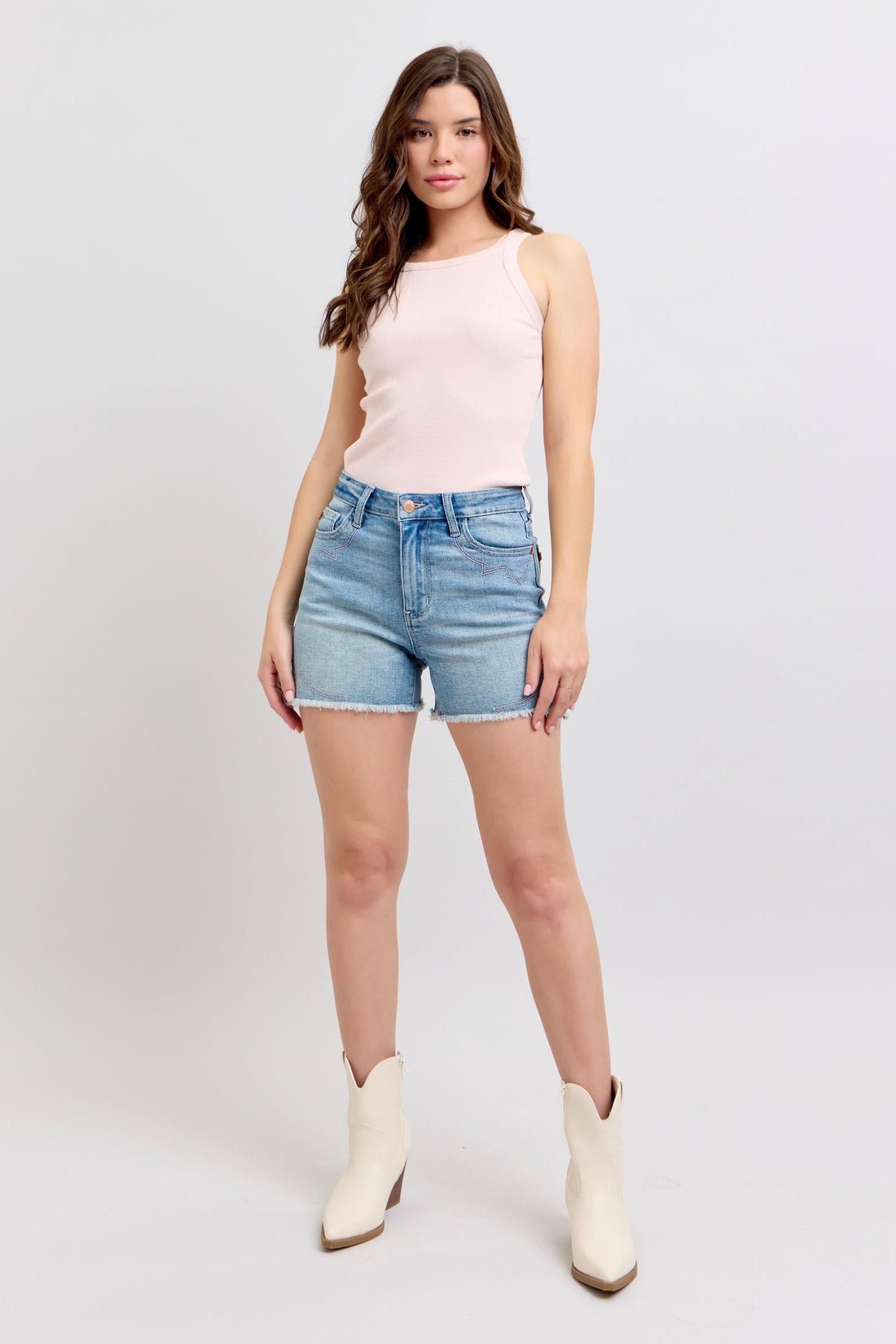 Oakley's High Waist Western Embroidery Cut off Shorts