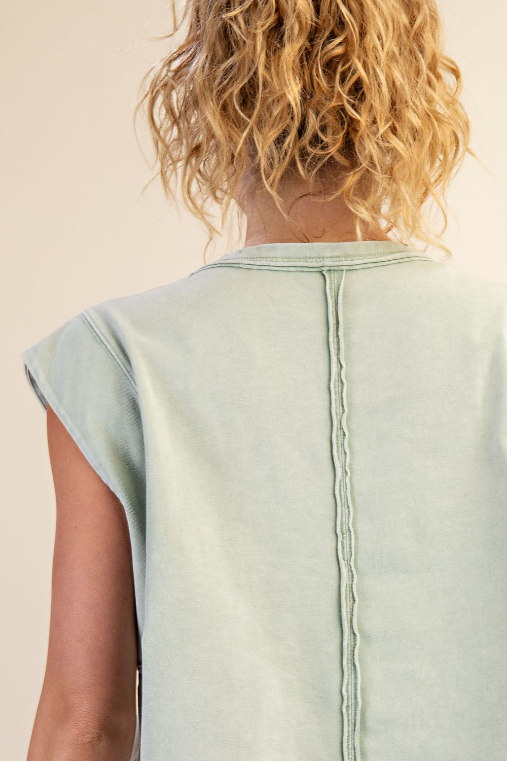 Cotton Poly Sleeveless Crop Tank