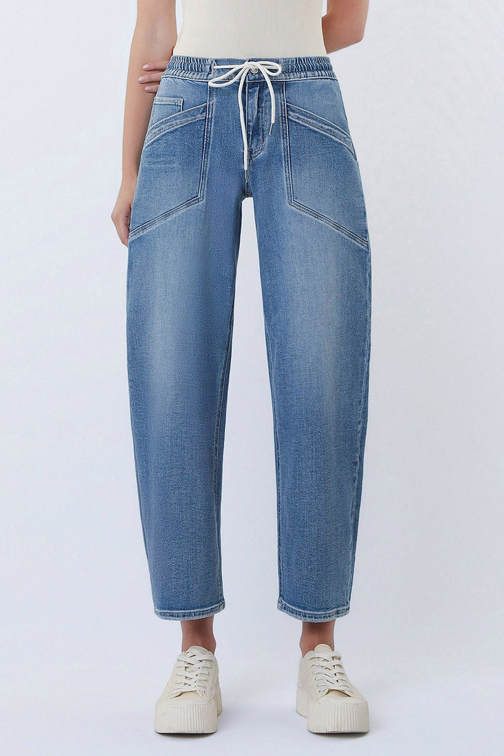 Meadow's High Rise Drawstring Elastic Waist Barrel