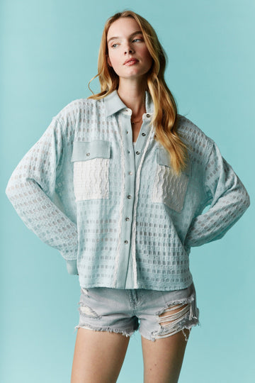 Mint Long Sleeve Button Down Shirt