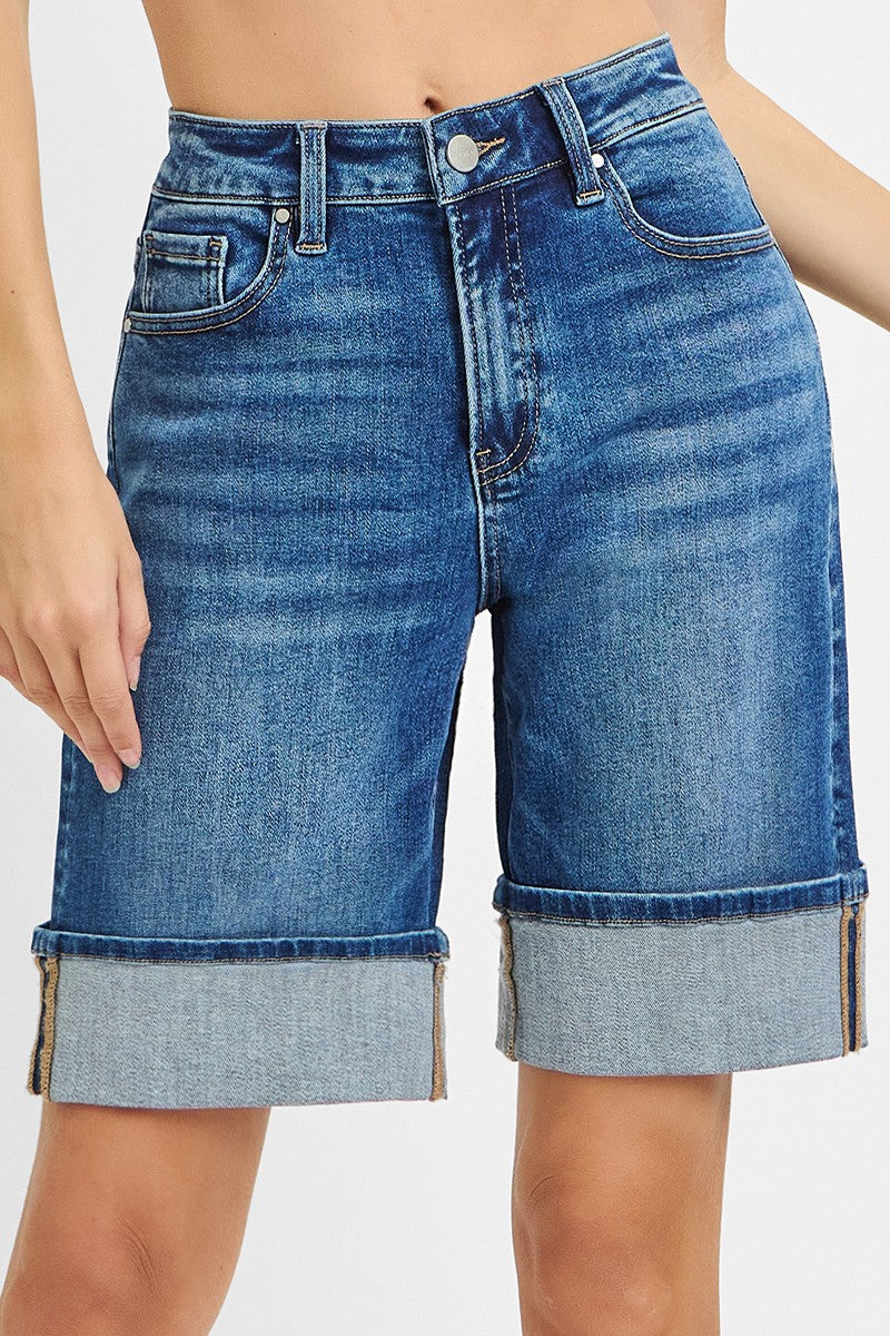 Poet's High Rise Mid Length Cuffed Shorts