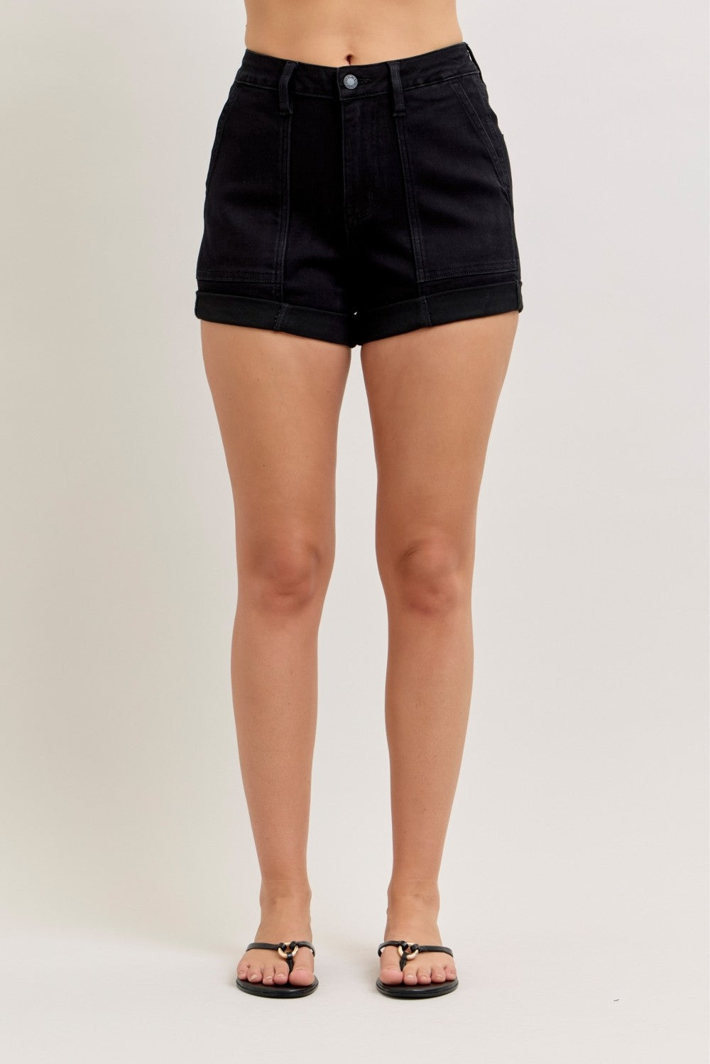 Aurora's High Waist Double Rolled Cuff Short