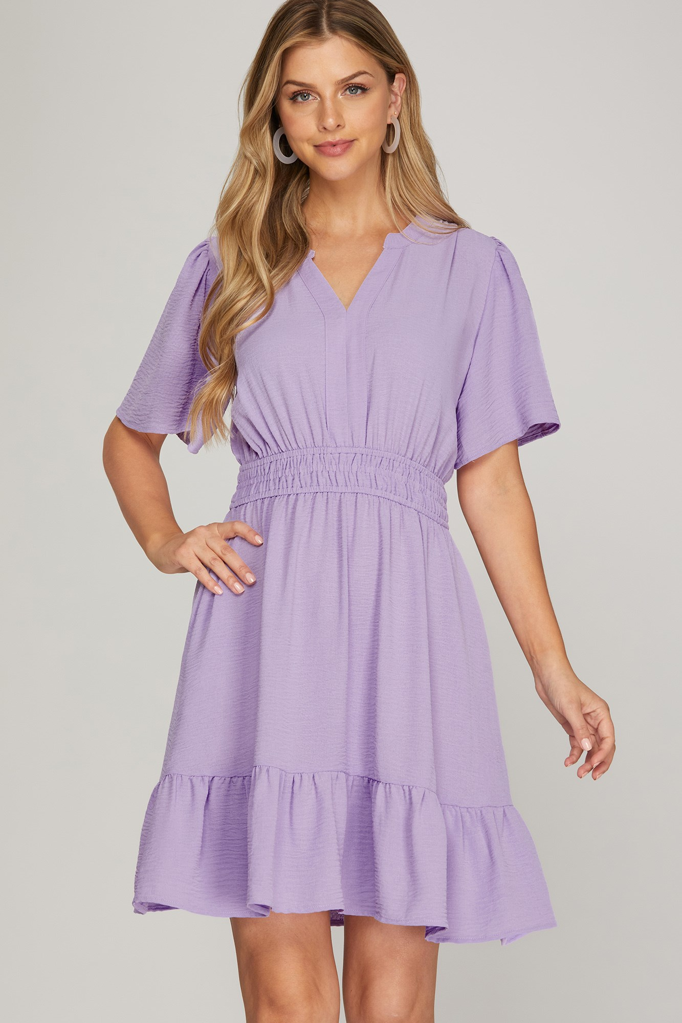Bell Sleeve Woven Dress