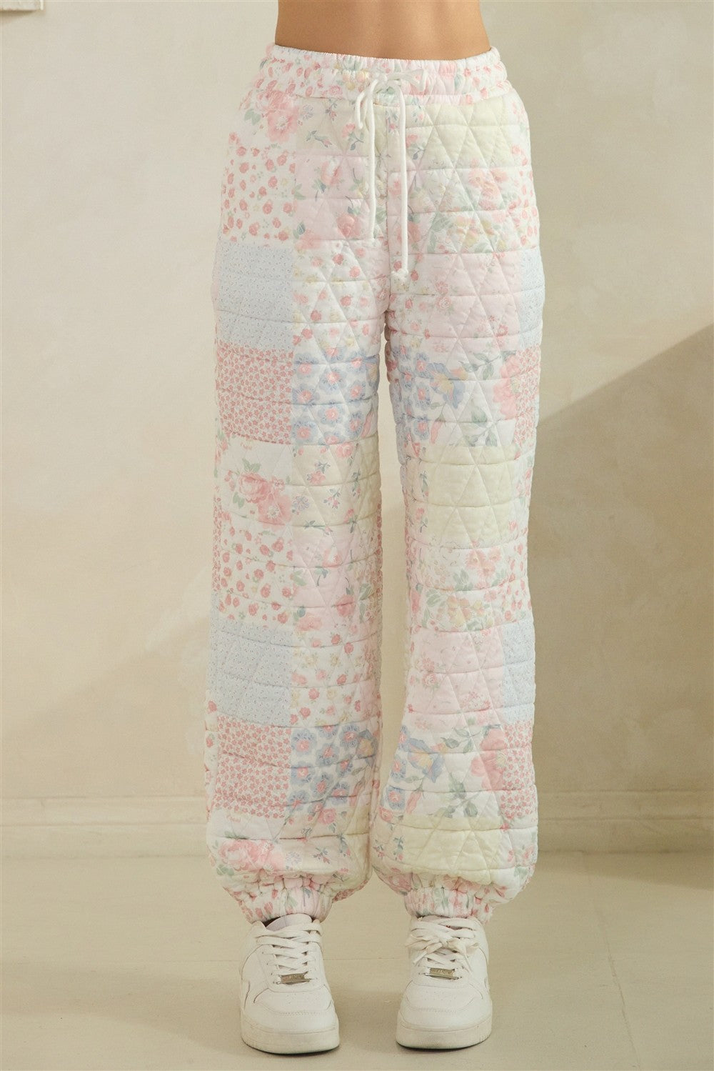 Pastel Quilted Floral Pants