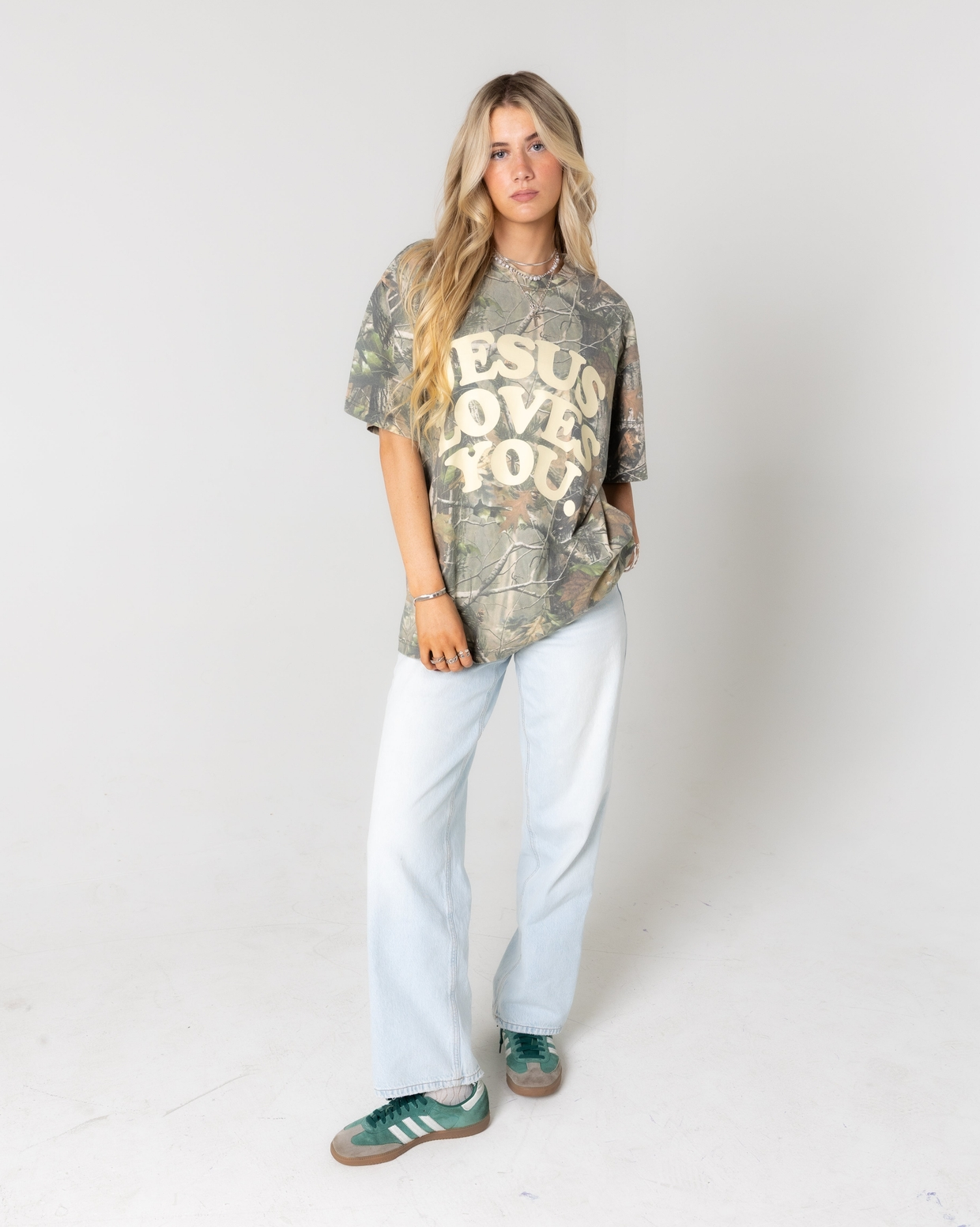 Camo Jesus Loves You Tee